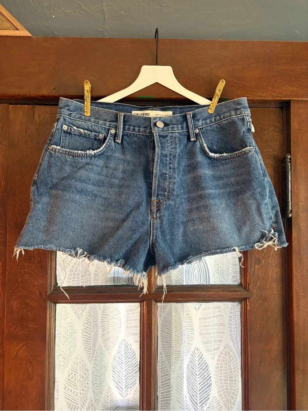 GRLFRND Lyric High Rise Split Hem Denim Short In Joshua Tree Wash Size 29